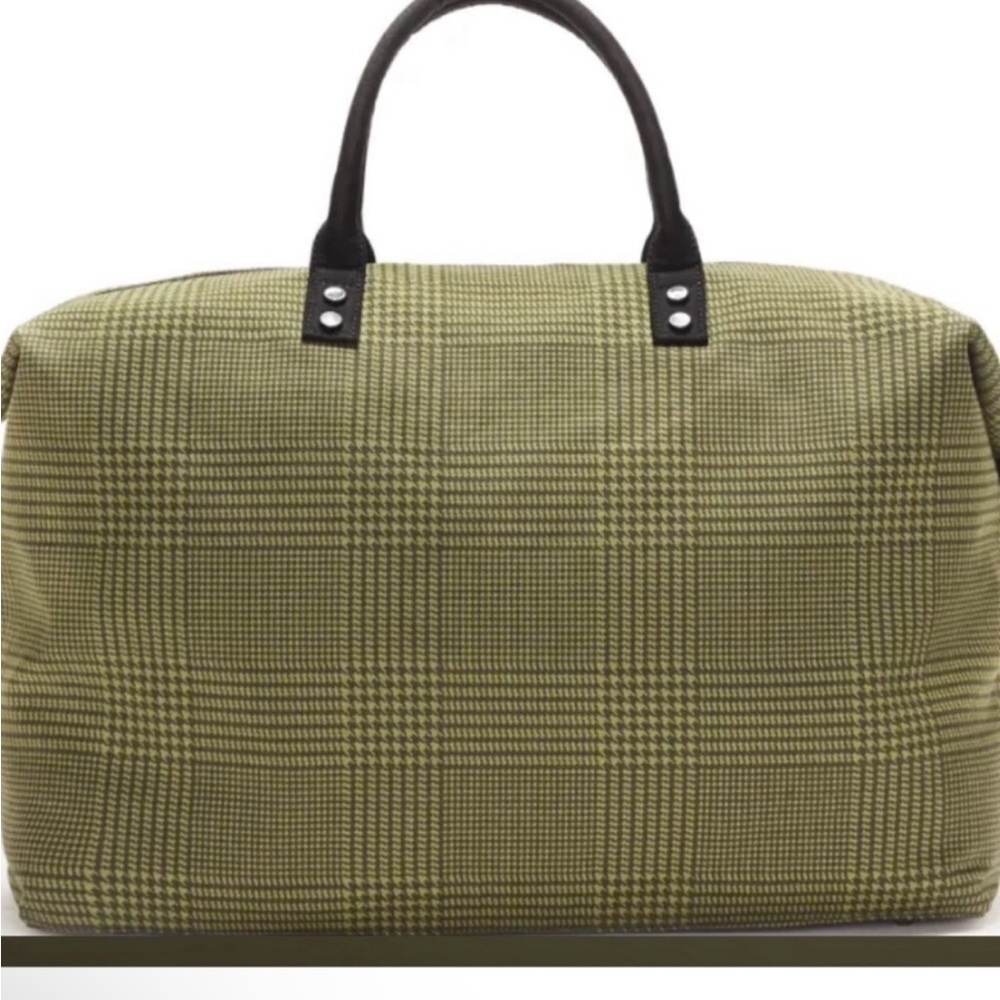 Lulu Dharma weekender bag Frazier Yellow plaid New!